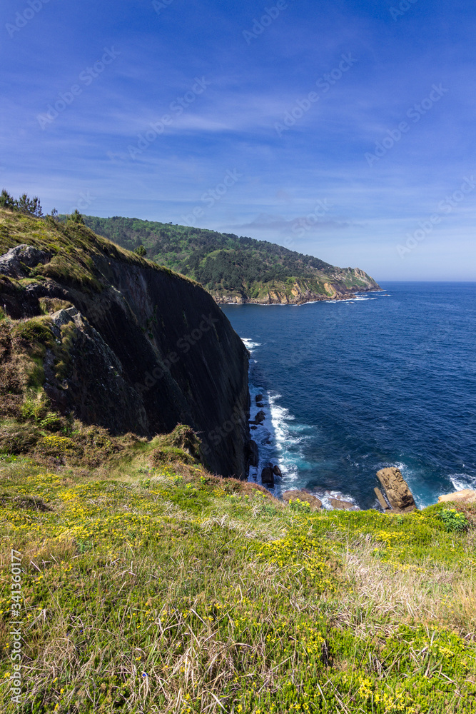 View of the sea between Donostia and Pasaia in the Basque Country