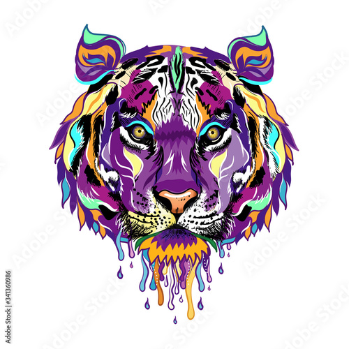 Abstract Tiger isolated on white background. Wall stickers