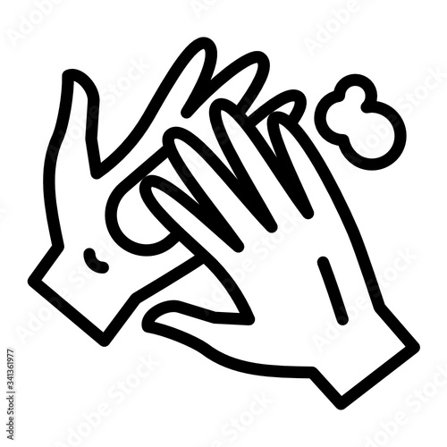 Rubbing Hands Together Concept vector Icon desig, Hand gesture on white background, Coronavirus Prevention symbol vector icon design  