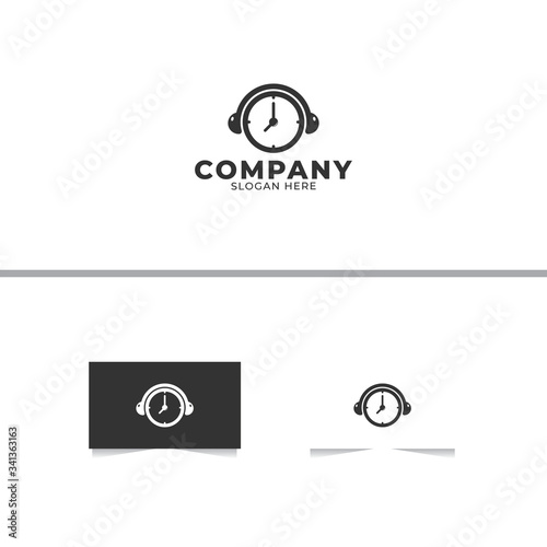 Clock Podcast Logo Design Template