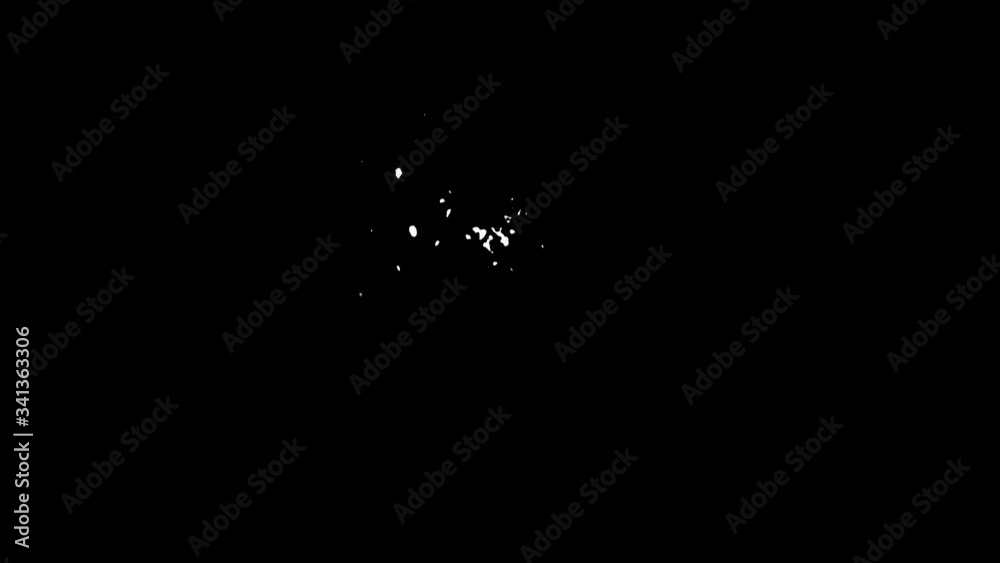 Ink Splatter And Stains Brushes Patterns Animation Effect/ 4k animation of a pack of abstract ink paint splatter and stains brushes patterns on white background