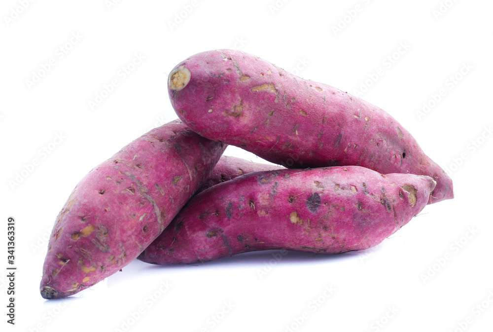 sweet potato on the white background sweet potato on the white background
