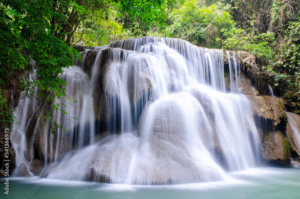 Fototapeta premium Exotic waterfall in green forest