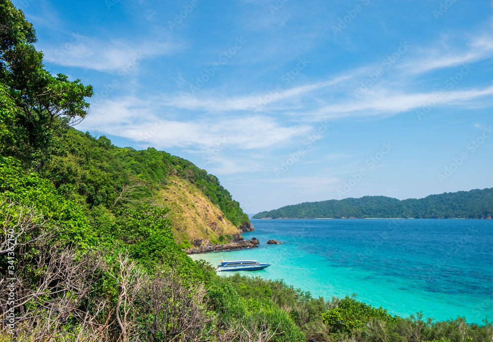  Islands: lord loughborough, myanmar,The mountains and sea scenery with blue sky