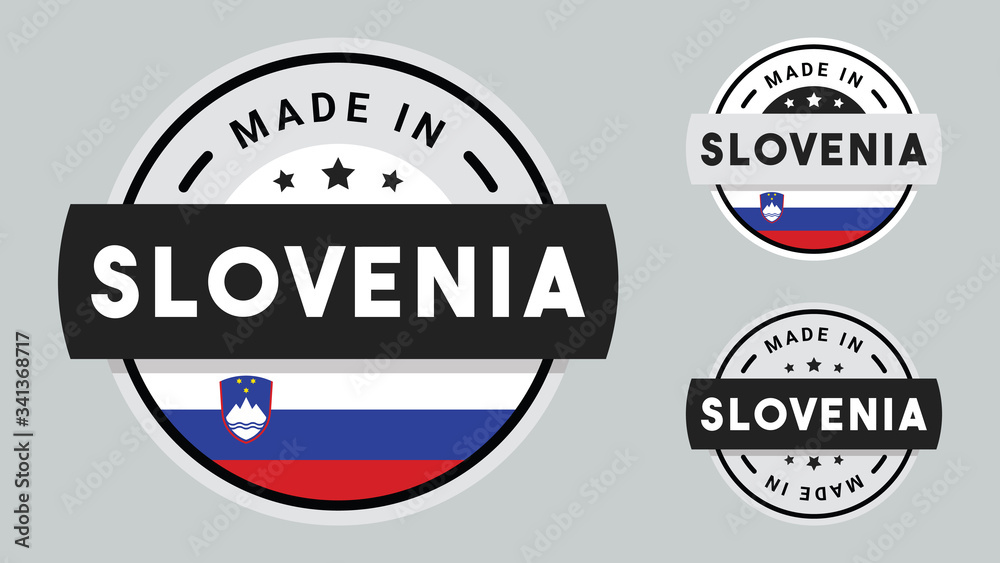 Obraz premium Made in Slovenia collection with Slovenia flag symbol.