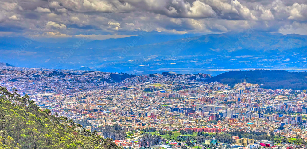 Quito cityscape from the Pichincha volcano