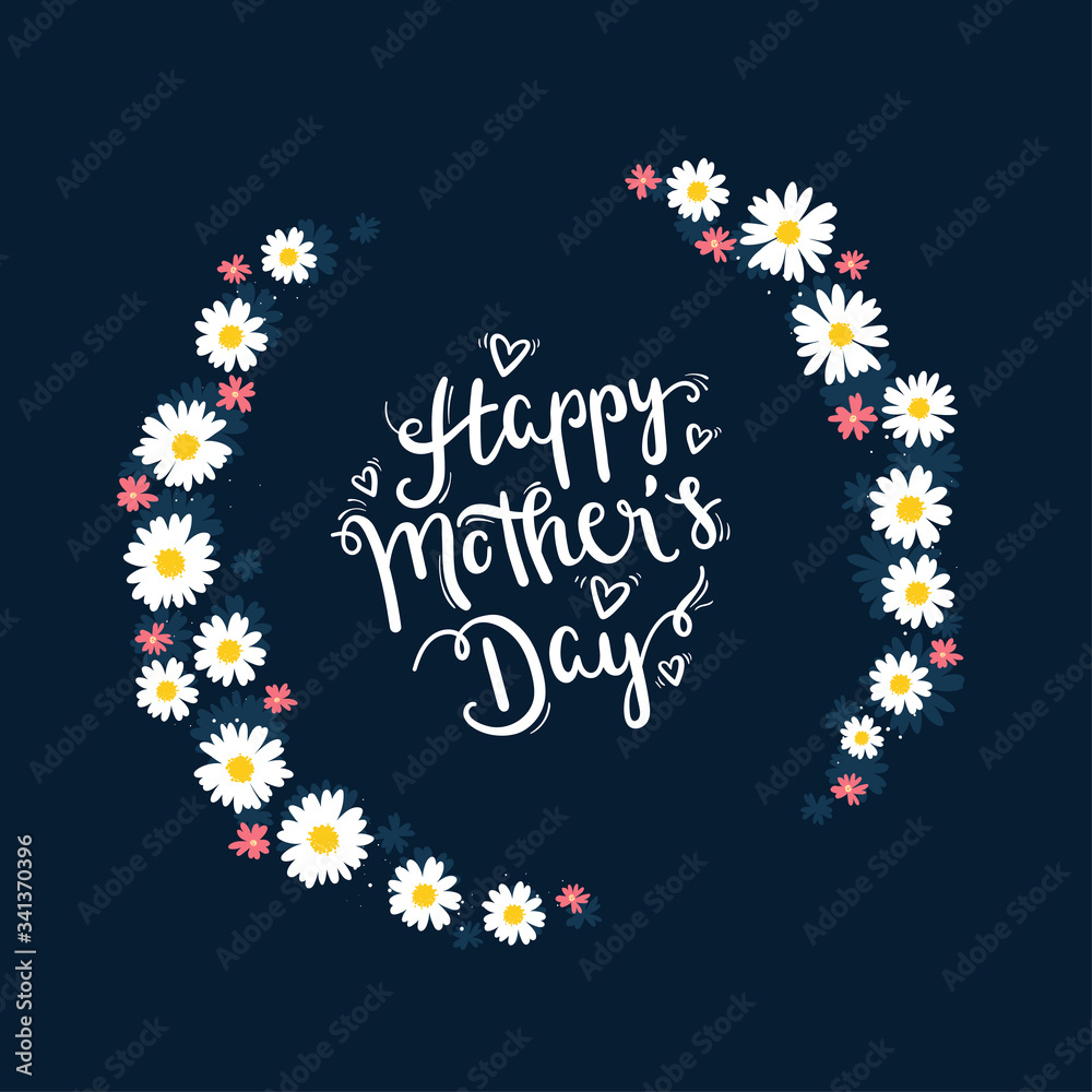 Hand drawn Happy Mother's Day design with flowers - vector design Hand drawn Happy Mother's Day design with flowers - vector design