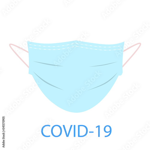 Surgical mask concept icon, protection Covid 19 coronavirus, vector on a white background.