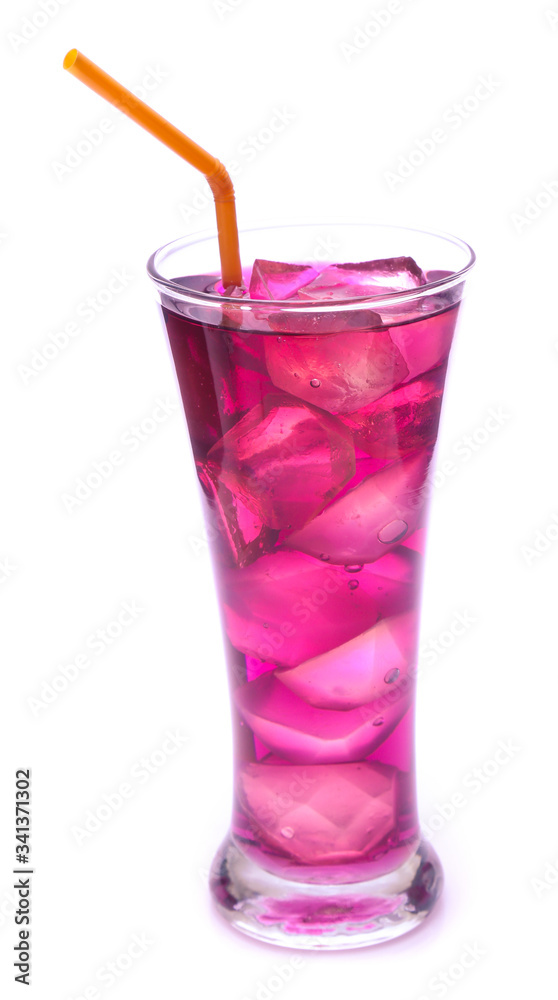 Glass of red grape juice with fruit isolated on white Glass of red grape juice with fruit isolated on white