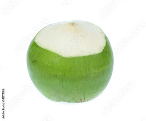 Green coconuts isolated on white background