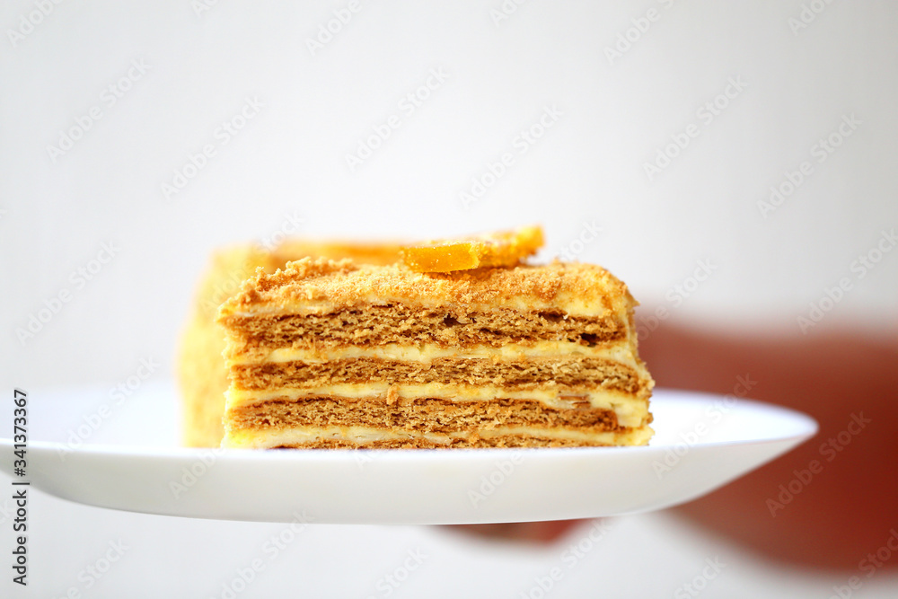 Photo of a delicious big honey cake
