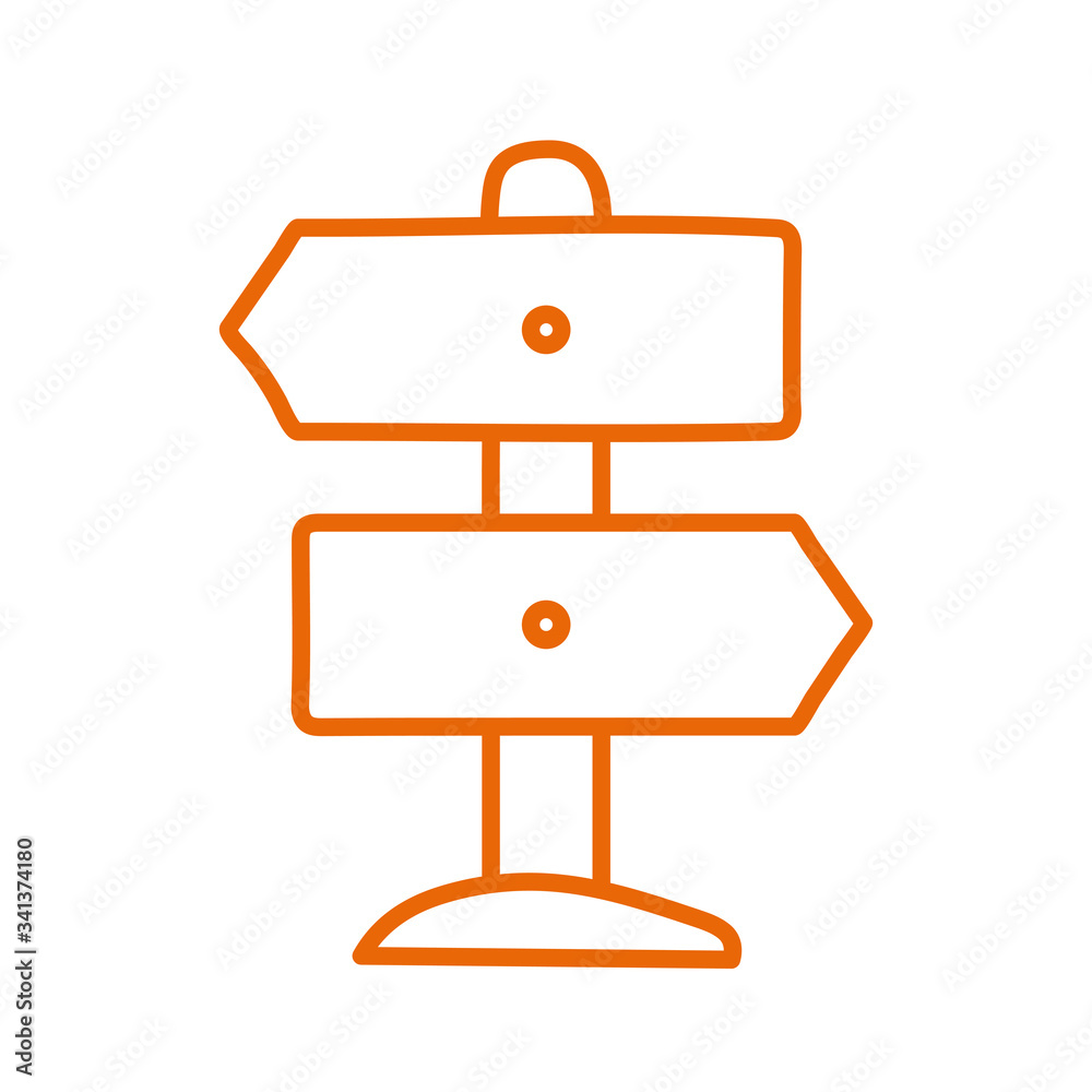 Isolated road sign line style icon vector design Isolated road sign line style icon vector design