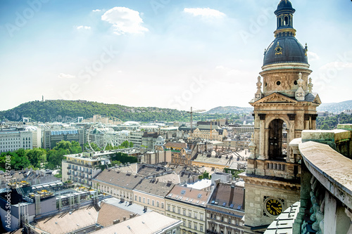 Aerial view of Budapest from St. Stephen's basilica