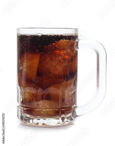 Cola in a glass isolated on white