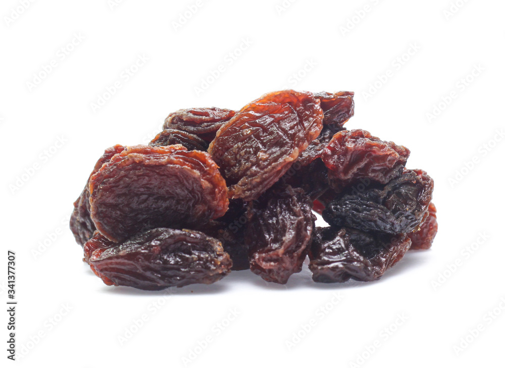 Organic dried Raisins isolated on white background Organic dried Raisins isolated on white background
