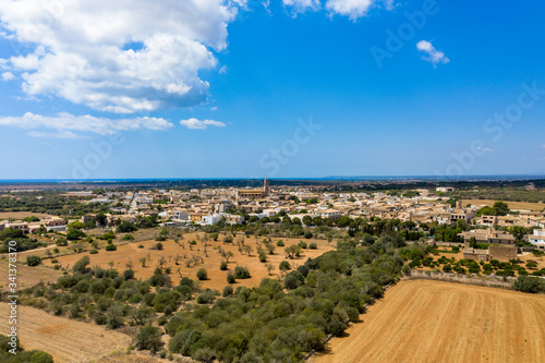 Aerial view of village Ses Salines, Mallorca, Spain photo