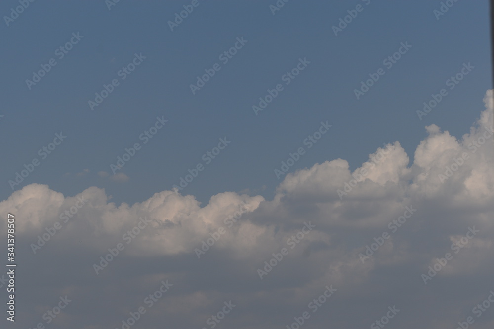 Blue Sky with White Clouds, Nature Background.