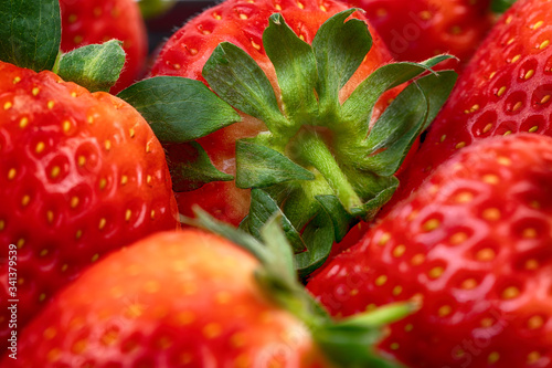 Background from freshly harvested strawberries