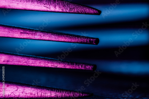 A close up of a fork macro