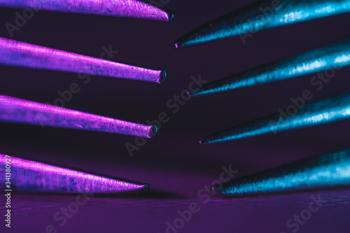 A close up of a fork macro