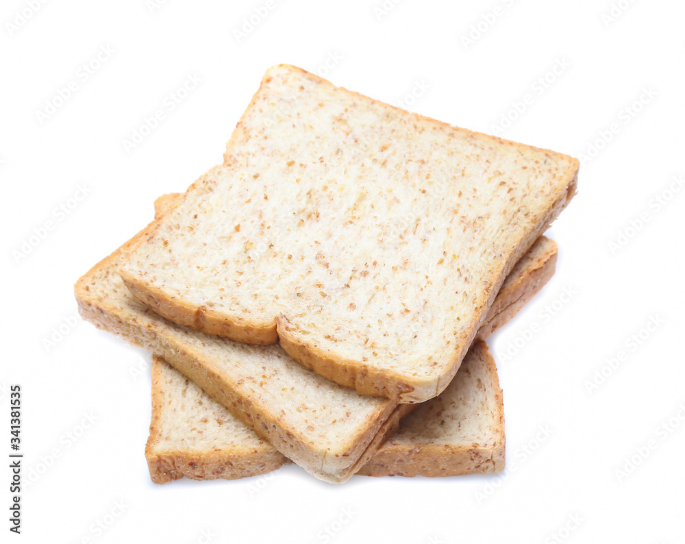 sliced bread isolated on white background