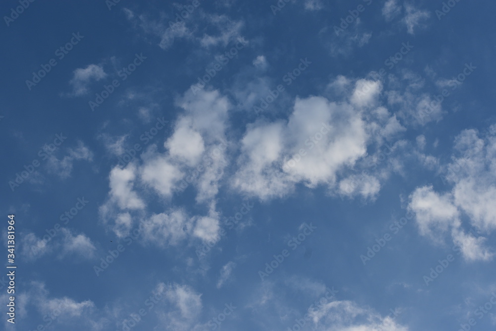 Blue Sky with White Clouds, Nature Background.