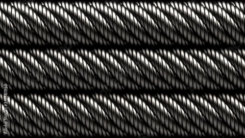 Wallpaper Mural Abstract metal spiral ropes or metal cables shape rotation, seamless loop Torontodigital.ca
