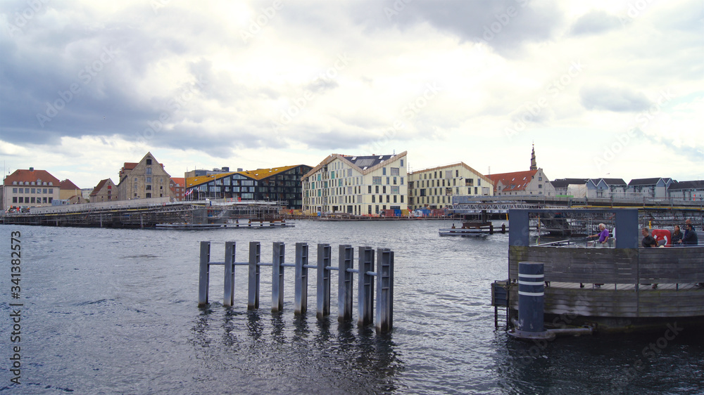 COPENHAGEN, DENMARK - JUL 06th, 2015: Unfinished Inner Harbor Bridge, construction site of Inderhavnsbroen
