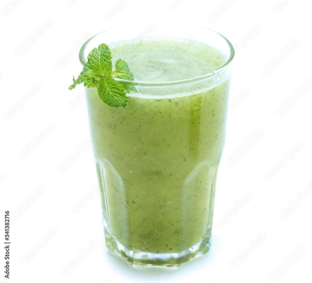 kiwi smoothie isolated on white background in glass kiwi smoothie isolated on white background in glass