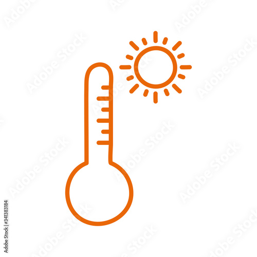 Isolated thermometer line style icon vector design