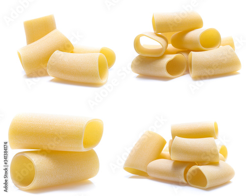 dry Italian pasta isolated on white background (Mix, set , collection) photo