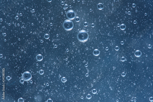 Colored air bubbles in water
