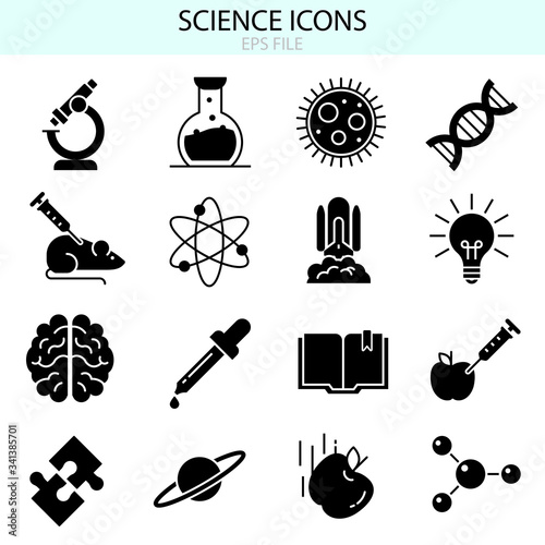 Science icons set. EPS vector file