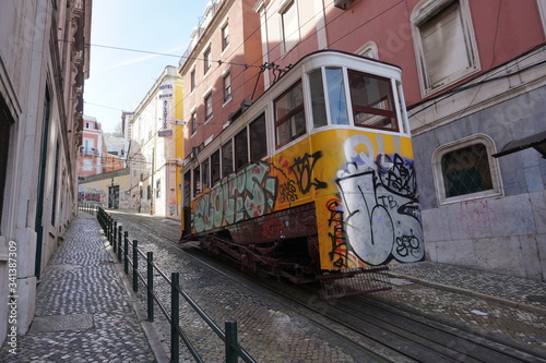 tram in Lisbon Portugal