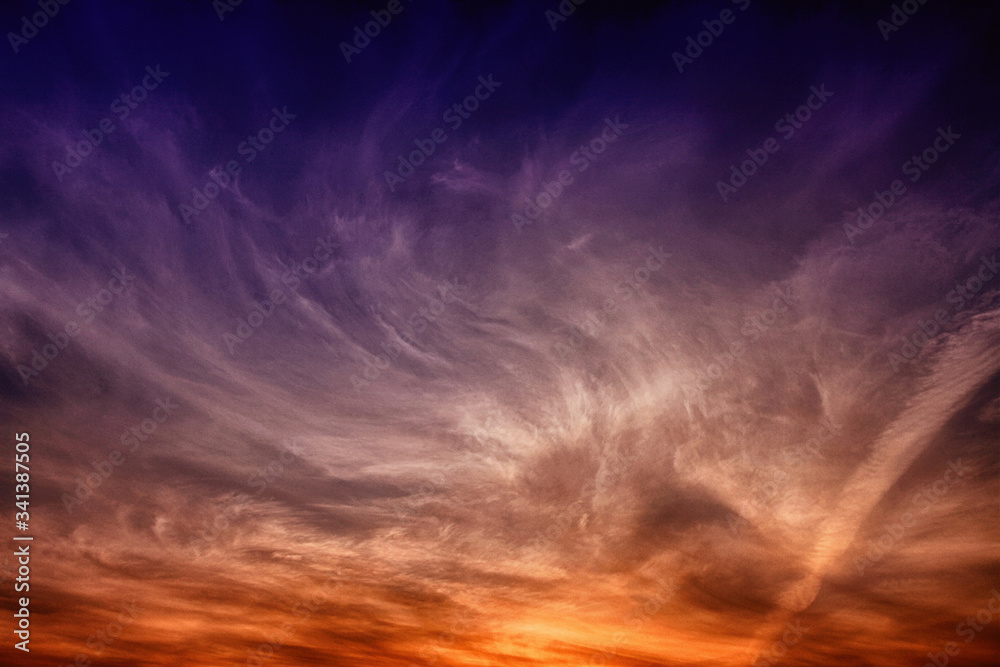 sky red cirrus cloud moody sunset dramatic