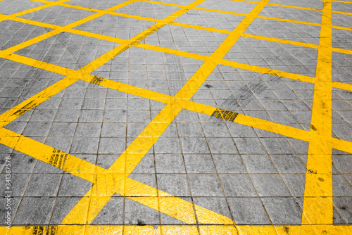 Abstract background with yellow lines on ground © Ranta Images
