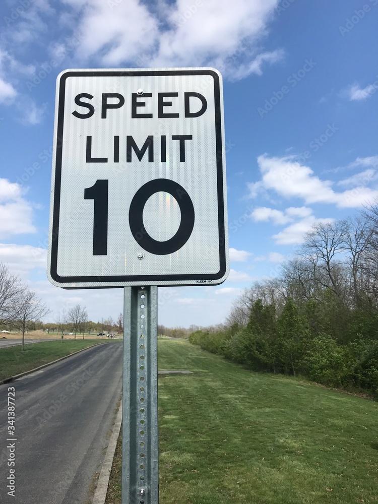 Speed Limit 10 Sign With Blue Sky Speed Limit 10 Sign With Blue Sky