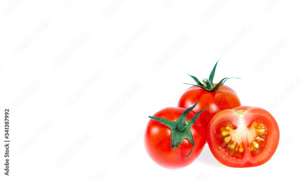 Copy space .Tomatoes isolated on white Copy space .Tomatoes isolated on white