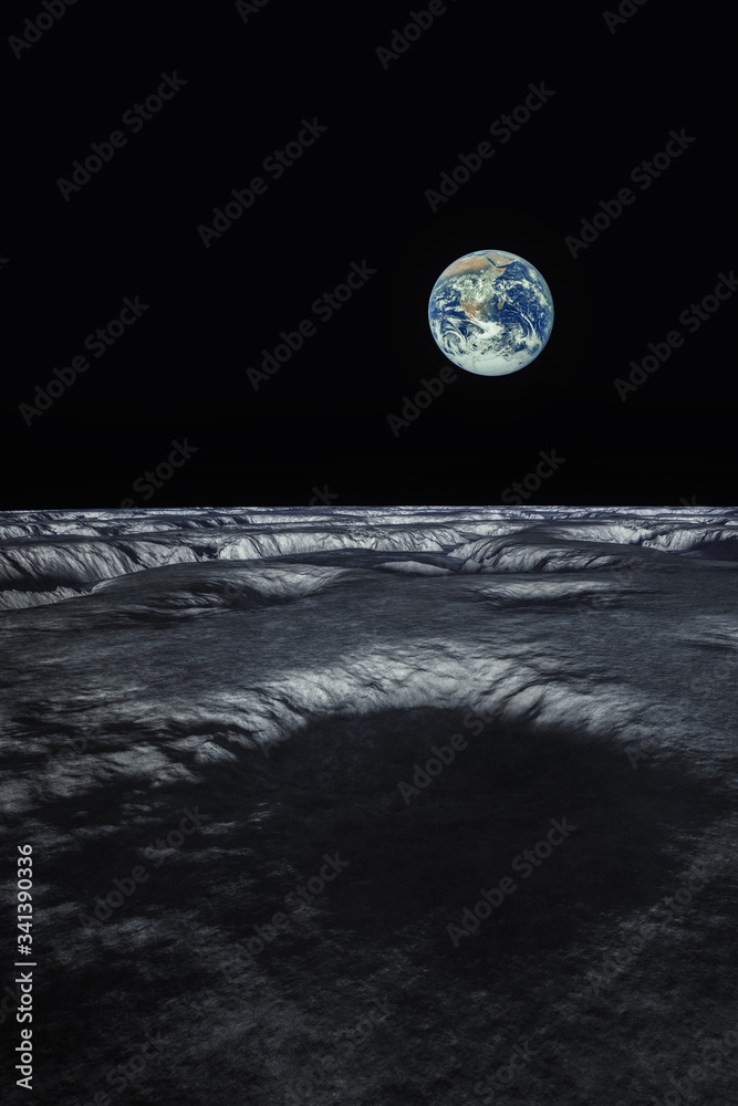 Fotografie view to our planet earth from moon