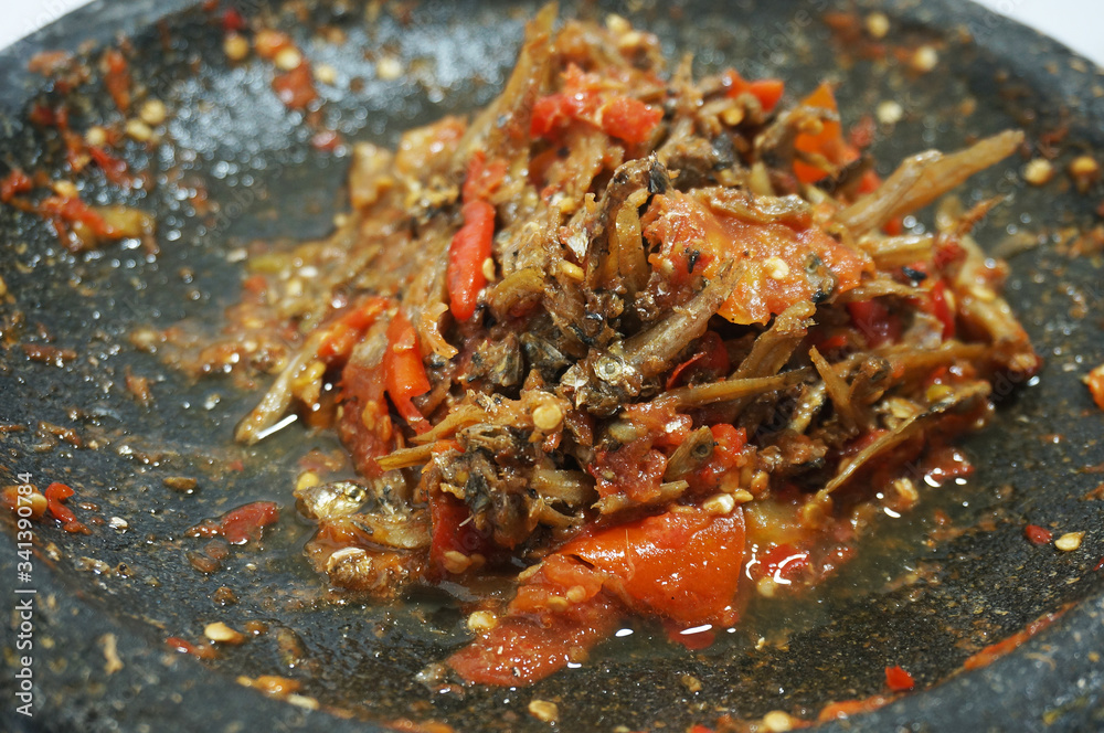 Indonesian food. Sambal Ikan Teri (Anchovy sauce) Indonesian food. Sambal Ikan Teri (Anchovy sauce)