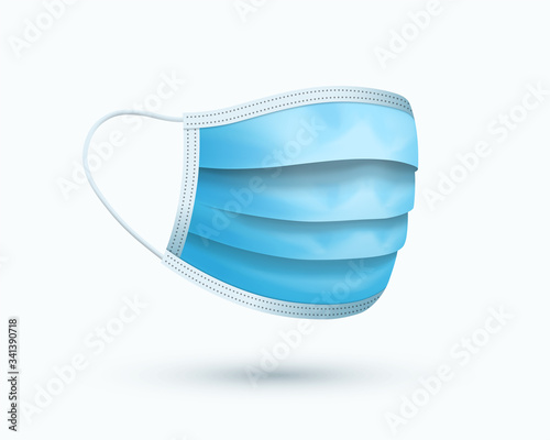 Medical face mask isolated on white background. Vector illustration