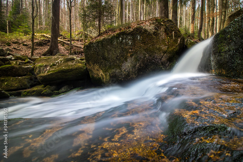 Fototapeta Naklejka Na Ścianę i Meble -  landscape with waterfalls in Jizera Mountains