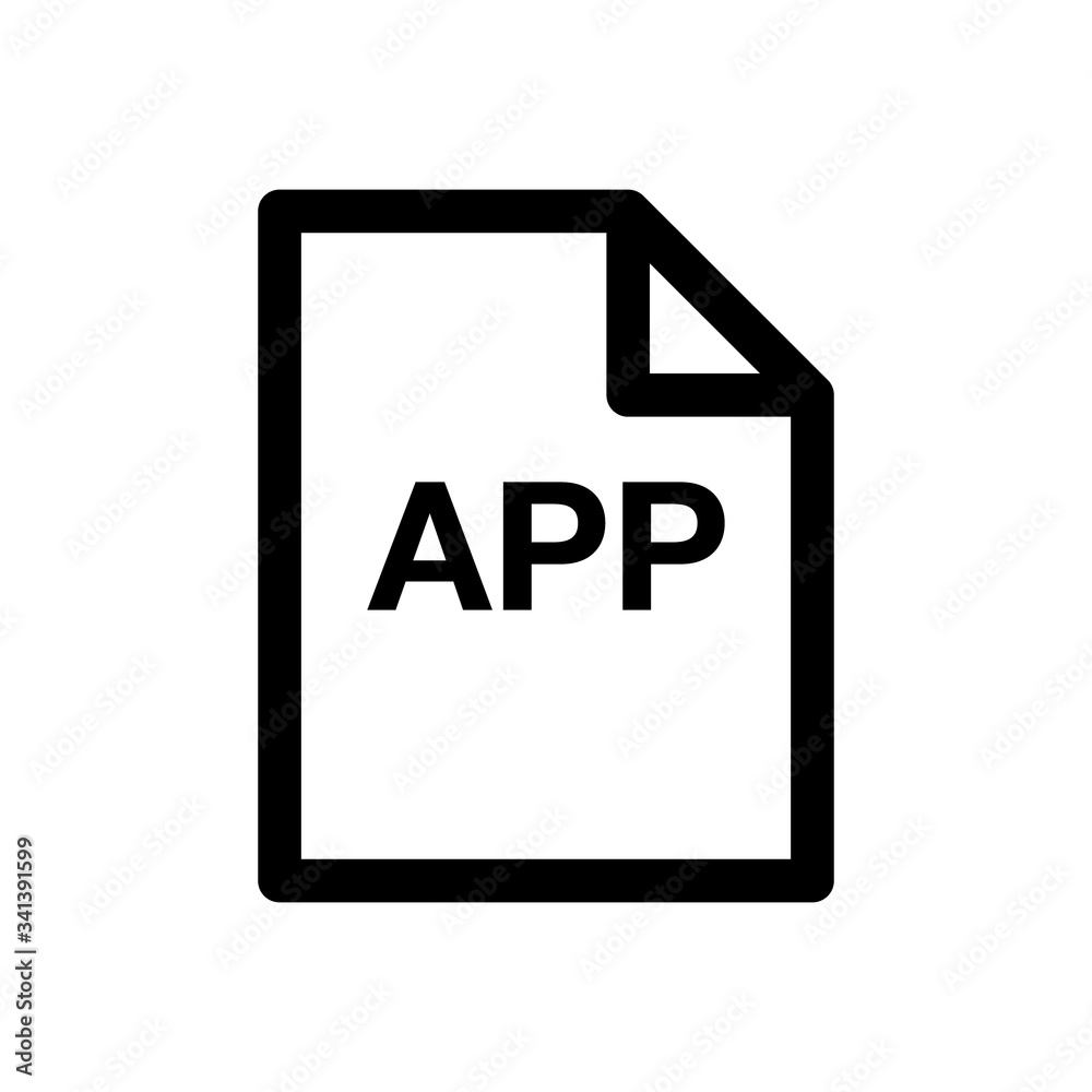 Application file icon. Program file sign. Line design. Application file icon. Program file sign. Line design.