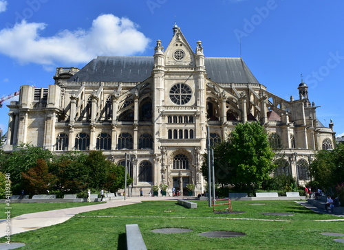 Eglise Saint-Eustache at Les Halles neighbourhood. Paris, France. 