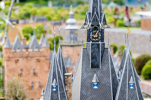 Clock tower at Madurodam Interactive Miniture Park, Netherlands photo