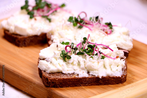 Sprouts and Goat Cheese Bread Sandwich