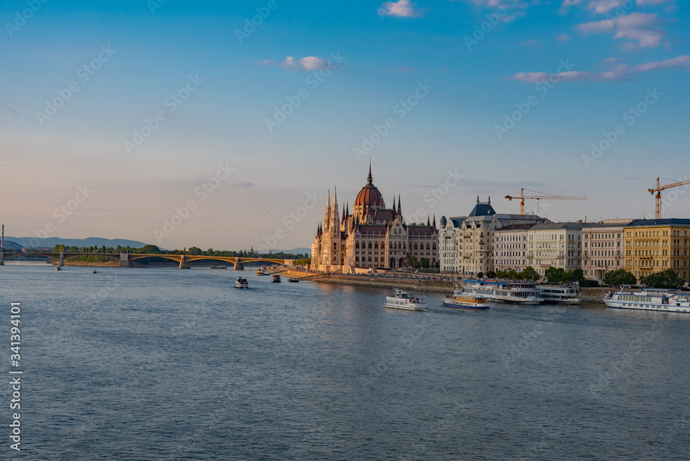 urban panorama of the city of Budapest in Hungary