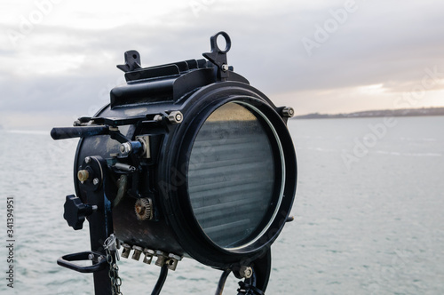 Photography Signal lamp (sometimes called an Aldis lamp) on board a  ship
