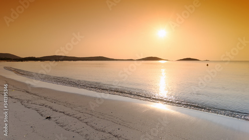 Saint Cyprien  beach in eastern coast of Corsica island