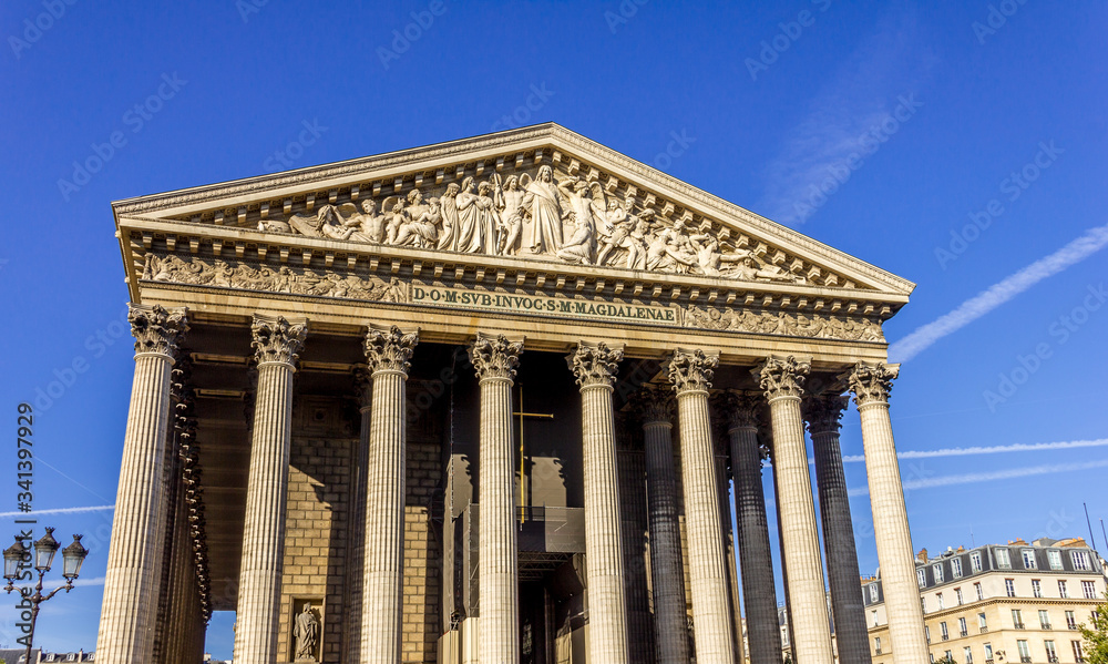 Madeleine church in Paris, France